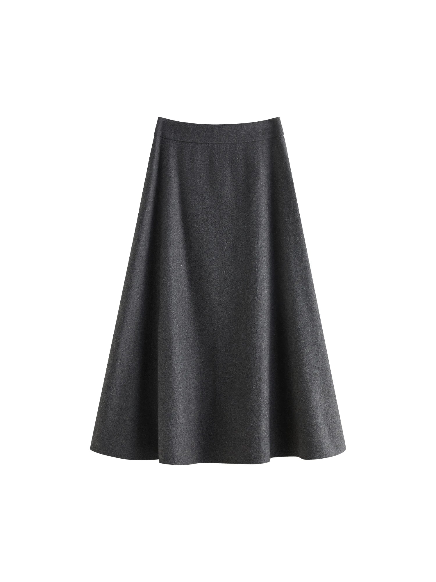 FSLE Office Lady Wool High Waisted A-line Skirt for Women Thickened Medium Length 2024 Winter New Women Casual Skirts 24FS14642
