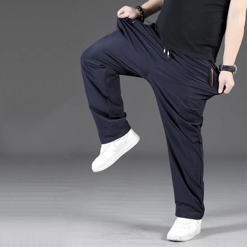 8XL Casual Pants Mens Straight Loose Trousers Men Clothing Elastic Waist Quick Dry Pants Summer Fashion Oversized Joggers Pants