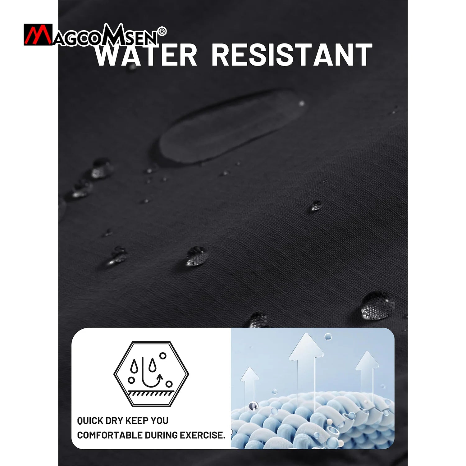 MAGCOMSEN Lightweight Hiking Pant Men Summer Cargo Pants Quick-Dry Nylon Waterproof Outdoor Fishing Casual Trouser