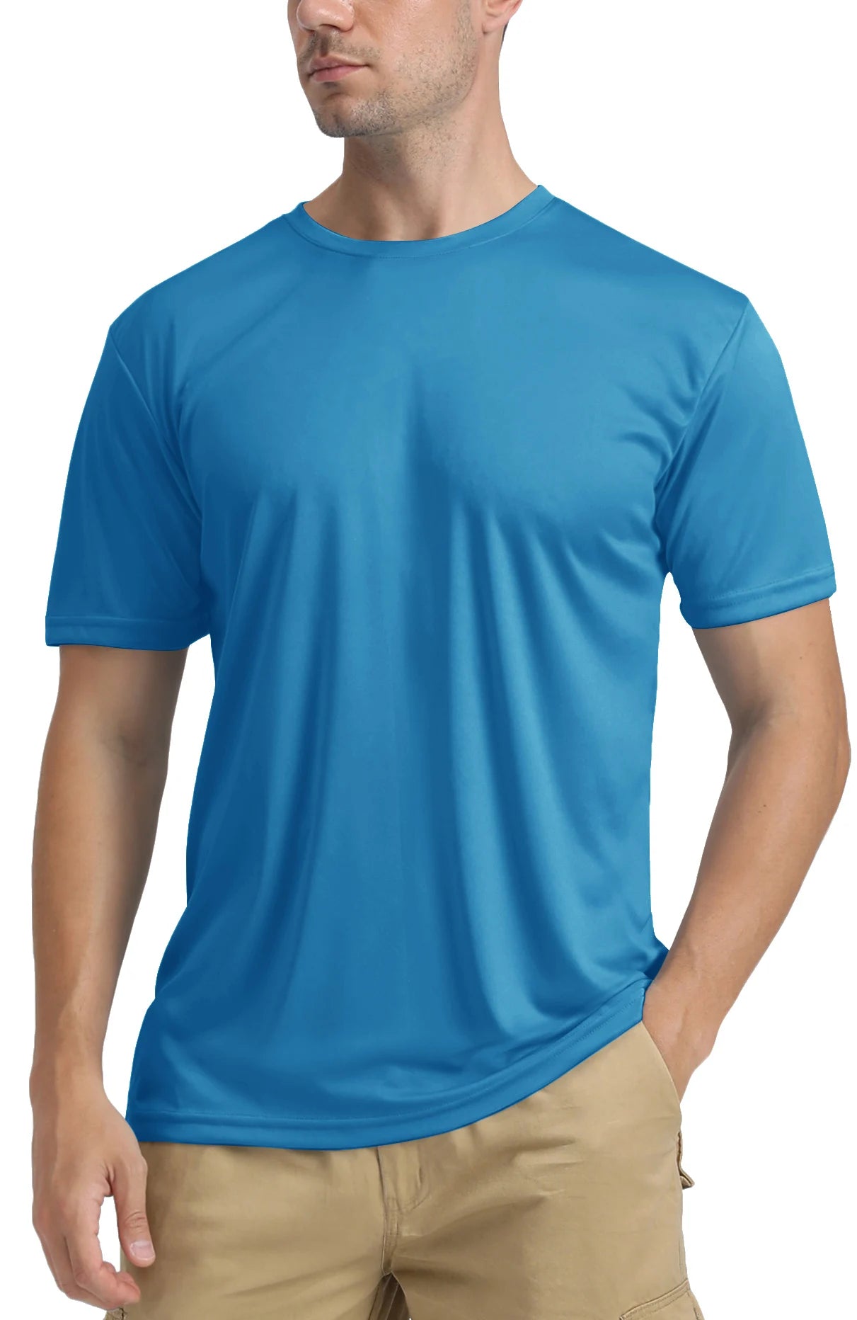 TACVASEN UPF 50+ Soft Summer T-shirts Men's Anti-UV Skin Sun Protection Performance Shirts Gym Sports Casual Fishing Tee Tops