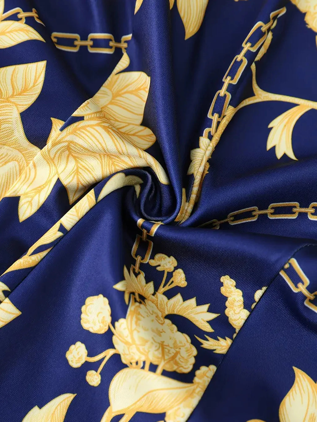 Women's Business and Leisure Two-Piece Suit Set, Solid Color Long-Sleeved Double-Breasted Suit Jacket and Floral Printed High-Waisted Skirt