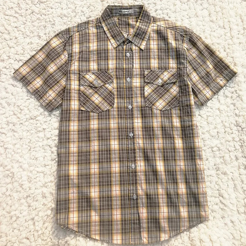 Camisa para hombres 2024 Spring/Summer New Long sleeved Short sleeved Classic Polo Collar Shirt Top Pocket Men's Casual Shirt