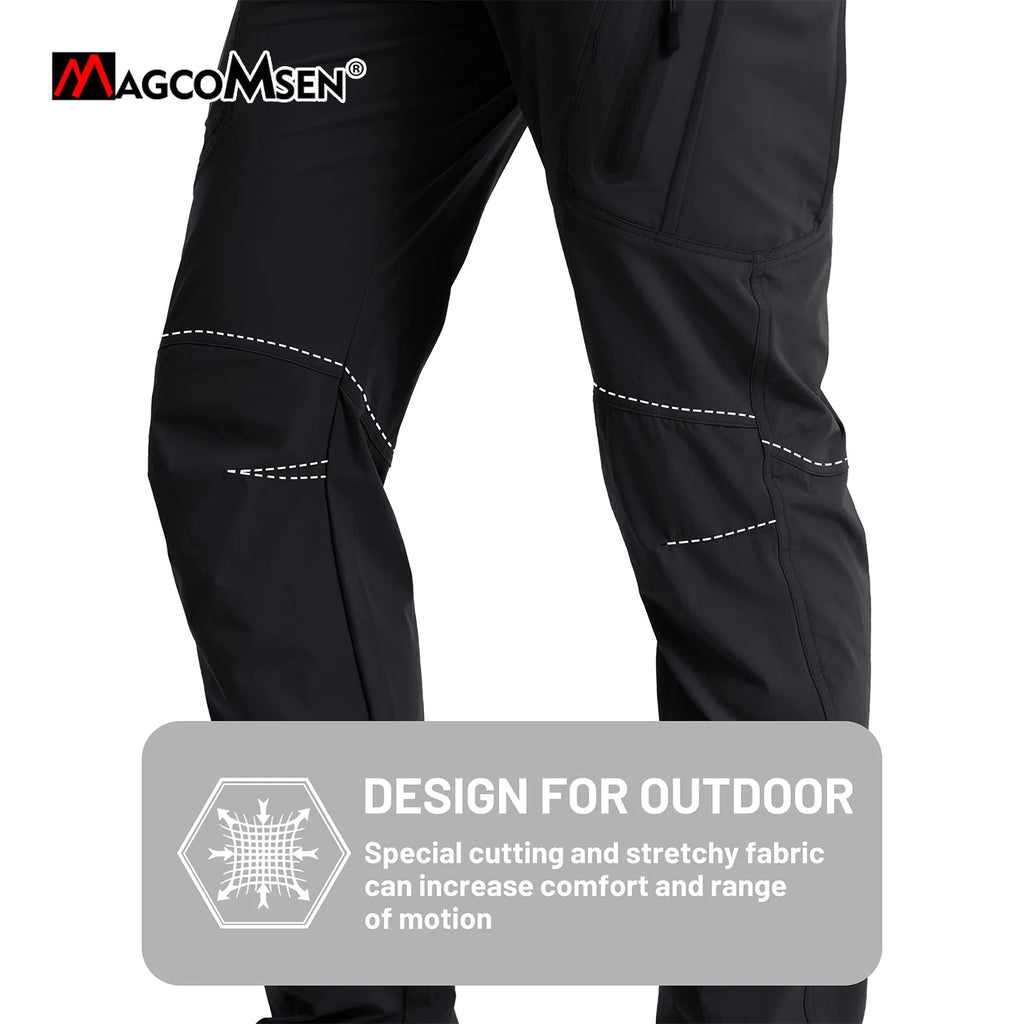 MAGCOMSEN Lightweight Hiking Pant Men Summer Cargo Pants Quick-Dry Nylon Waterproof Outdoor Fishing Casual Trouser