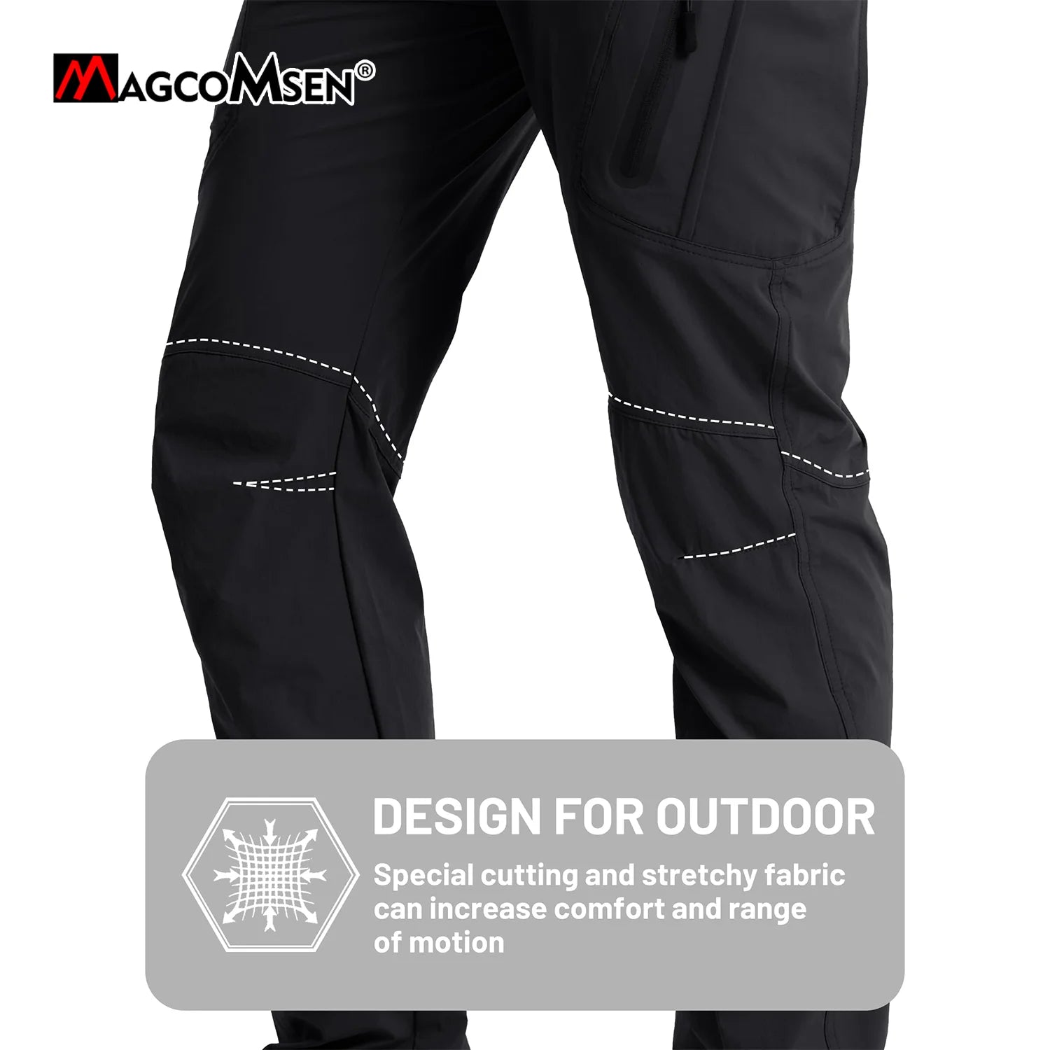 MAGCOMSEN Lightweight Hiking Pant Men Summer Cargo Pants Quick-Dry Nylon Waterproof Outdoor Fishing Casual Trouser