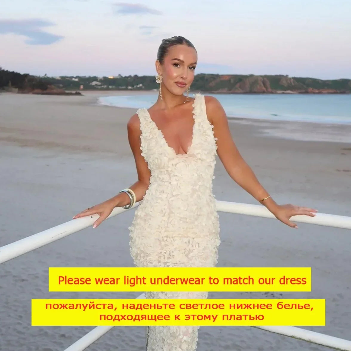 Suninheart Summer Formal Occasion Dress 2025 Elegant 3D flower Maxi Evening Dresses Sexy Wedding Guest Party Dresses Women