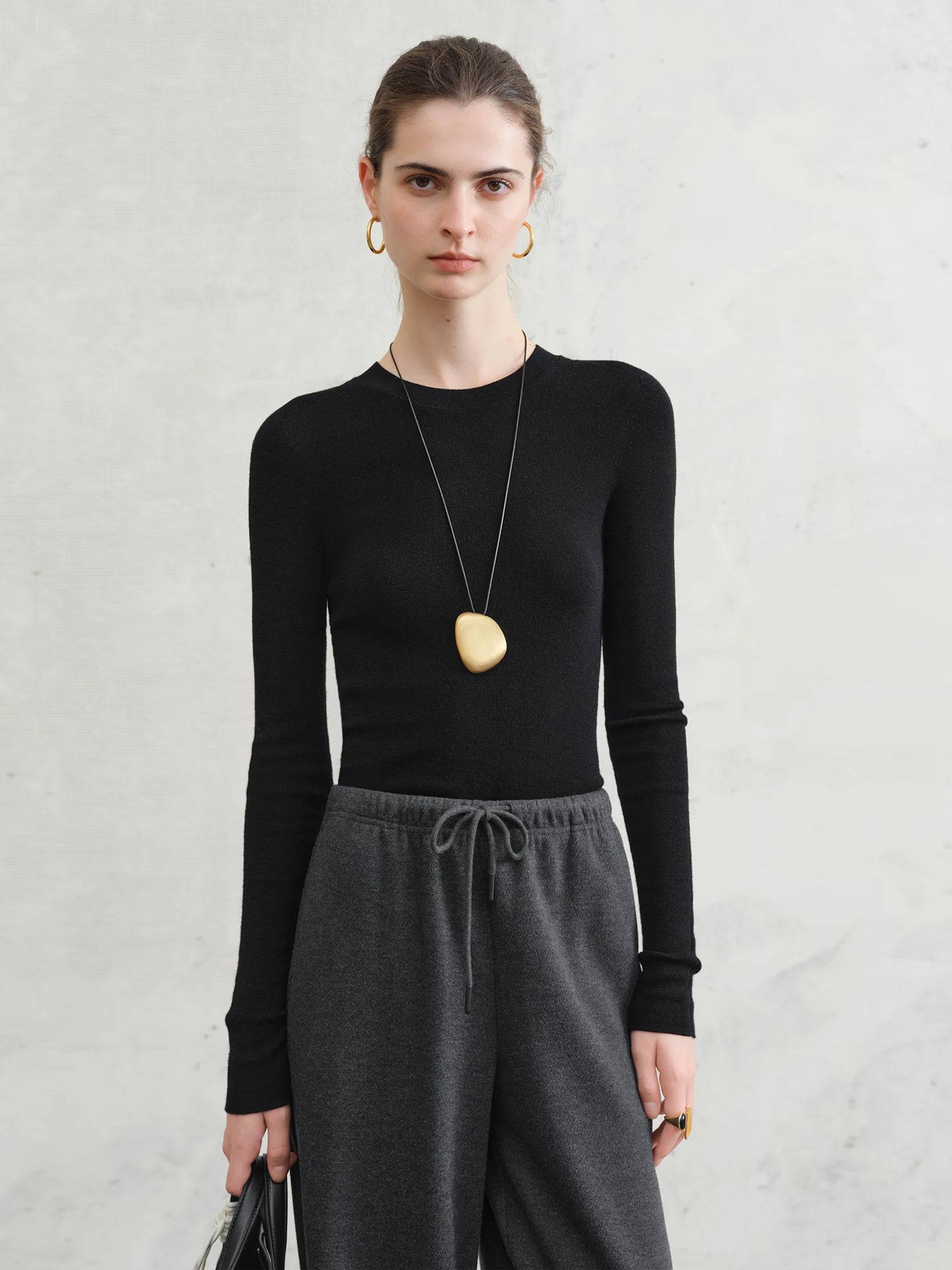 FSLE【Premium Series】German Biella Wool Autumn Super Fine Washable Seamless One-Piece Mock Neck Thermal Base Layer Shirt Women