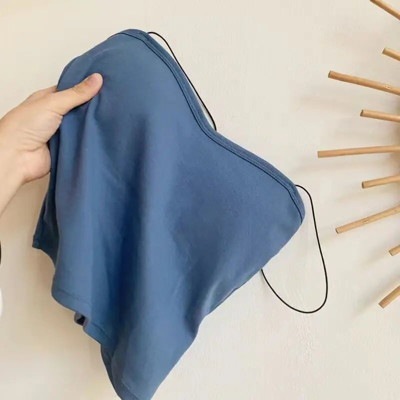 Women Vest Tops Summer Sleeveless Cotton Bustier With Pads Soft Elastic Wear-resistant Vest Crop Top Thin Seamless Bralette