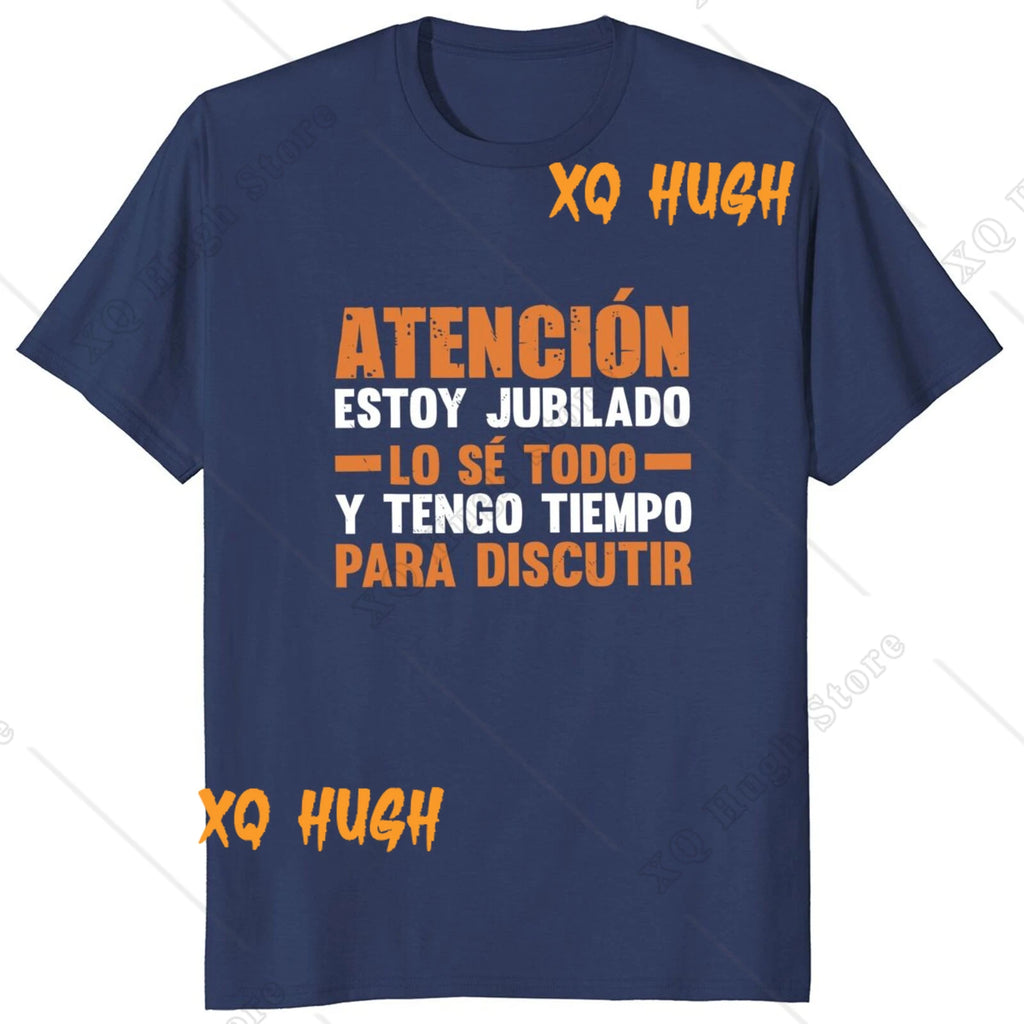 Spanish Retirement Retires Papa Grandpa Dad Gift Tee Tops 100% Cotton Soft Unisex Casual T-shirts Retro I'm Retired Harajuku