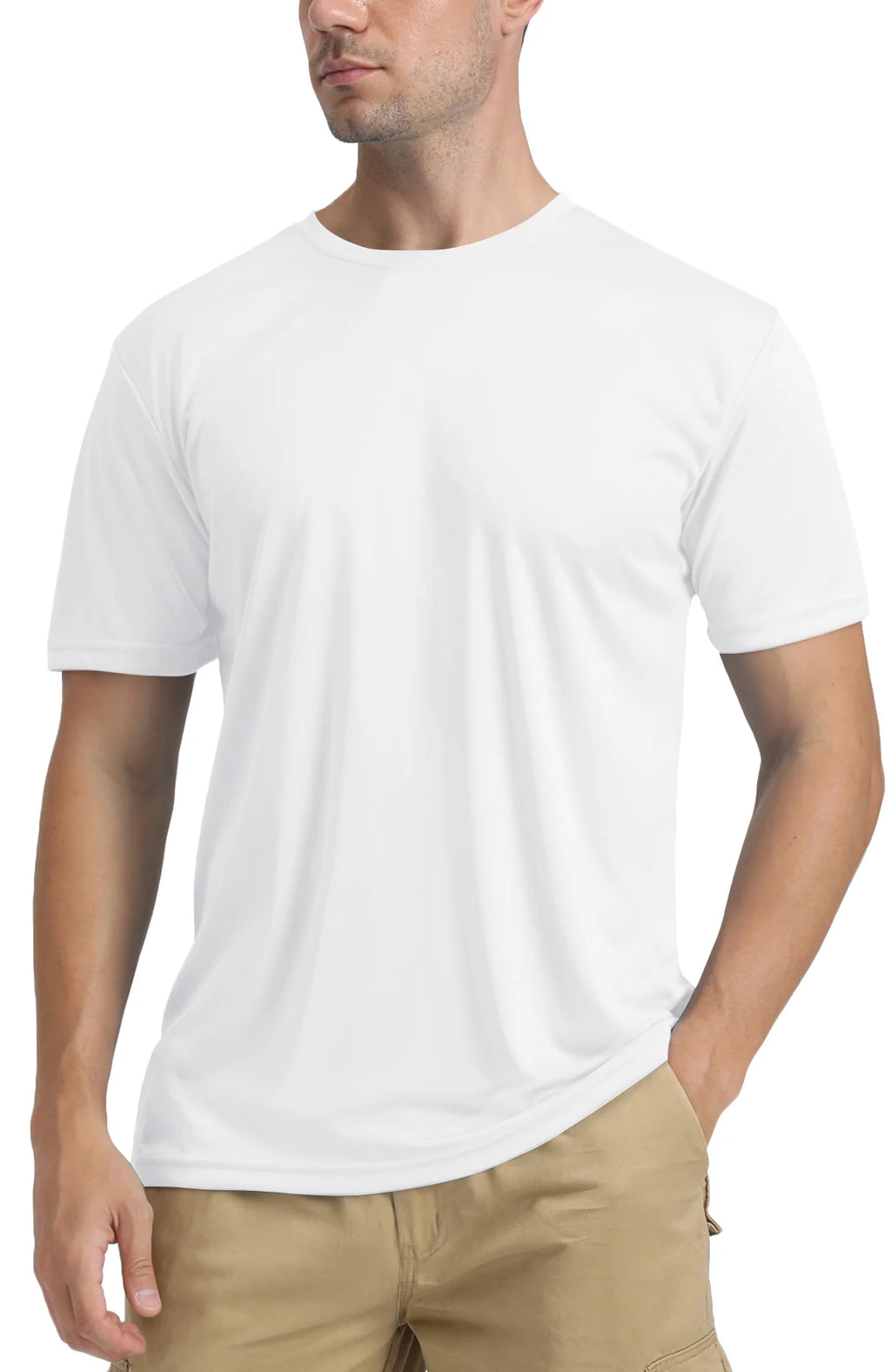 TACVASEN UPF 50+ Soft Summer T-shirts Men's Anti-UV Skin Sun Protection Performance Shirts Gym Sports Casual Fishing Tee Tops