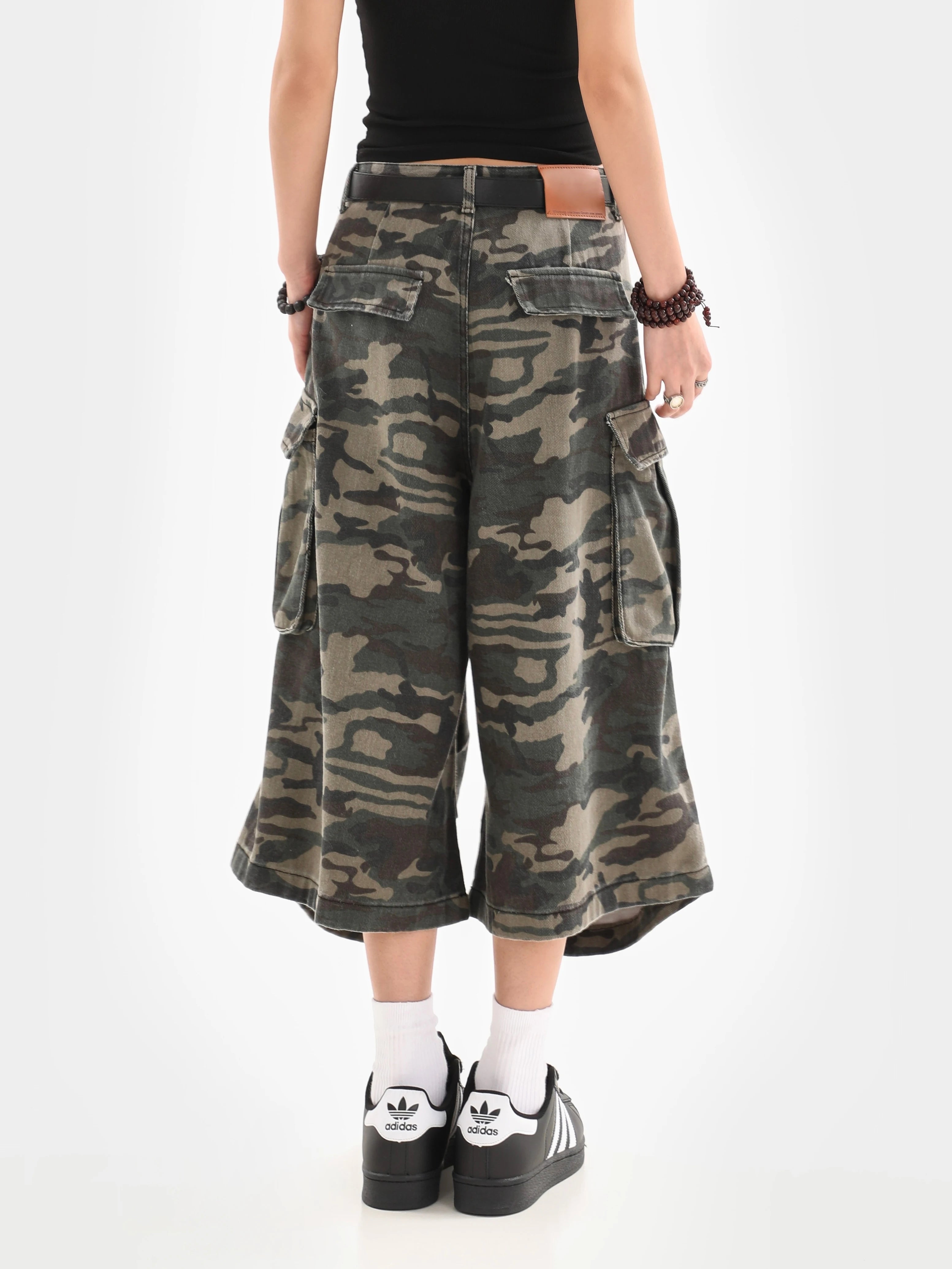 Summer Women's Camouflage Unisex Loose Capris Street Style Cargo Shorts Young Girl Casual Bottom Female Calf-length Pants